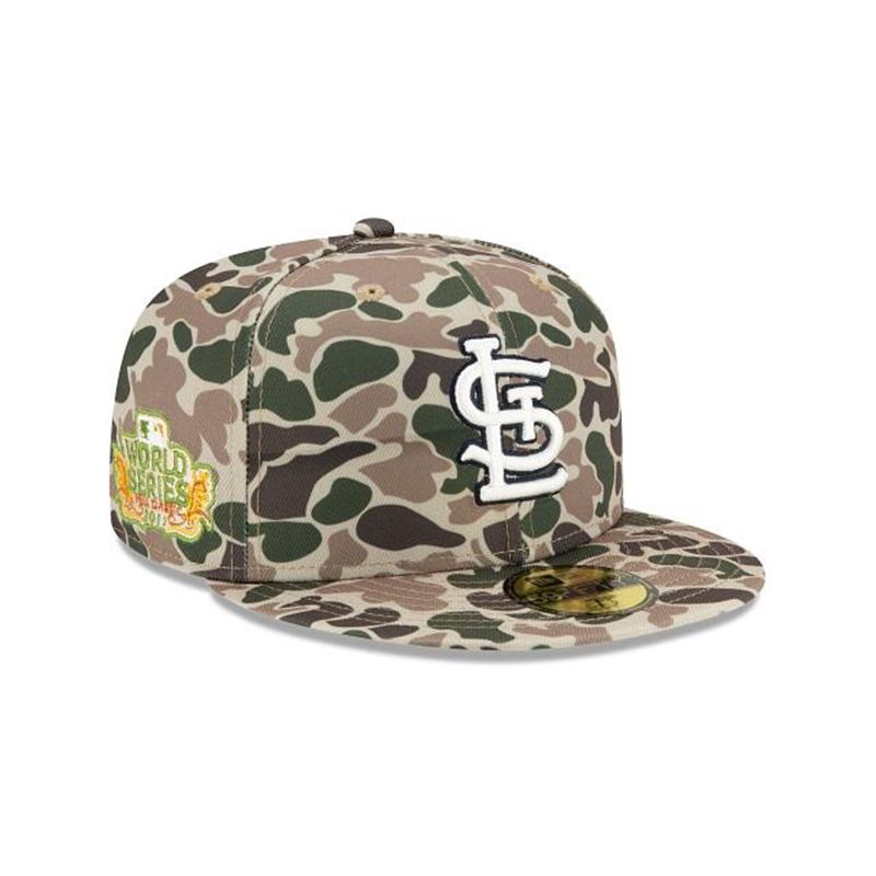 MLB St. Louis Cardinals Duck Camo 59Fifty Fitted (JGI0327) - Green New Era Caps